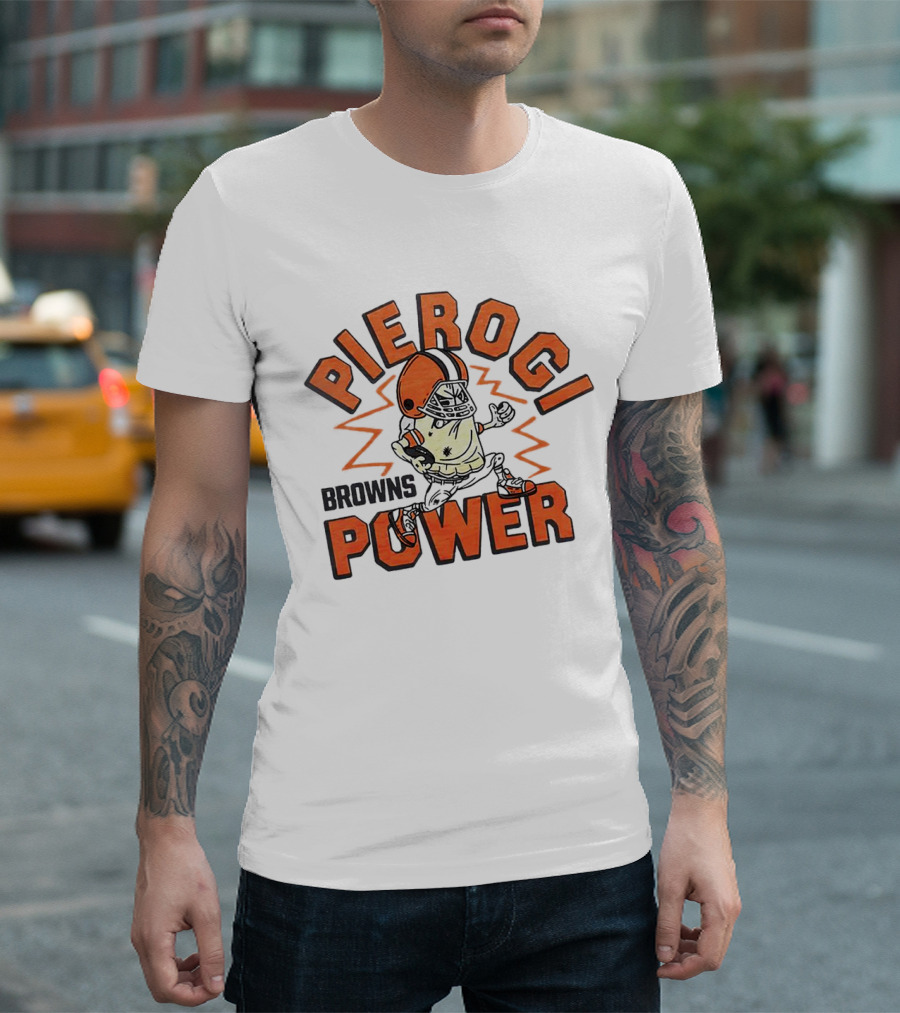 Cleveland Browns Pierogi Power Football Mascot T-Shirt