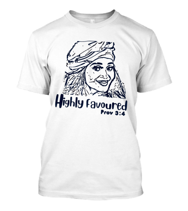 Highly Favoured Prov 3:4 Woman In Headscarf T-Shirt