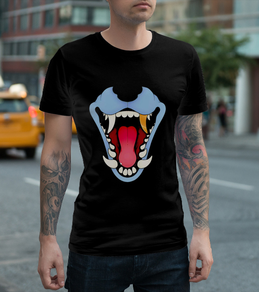 Slosh Dog Blue Maw Opened Red Tongue T-Shirt