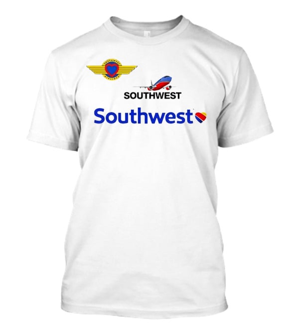 Southwest Airline Heart Logo With Airplane T-Shirt