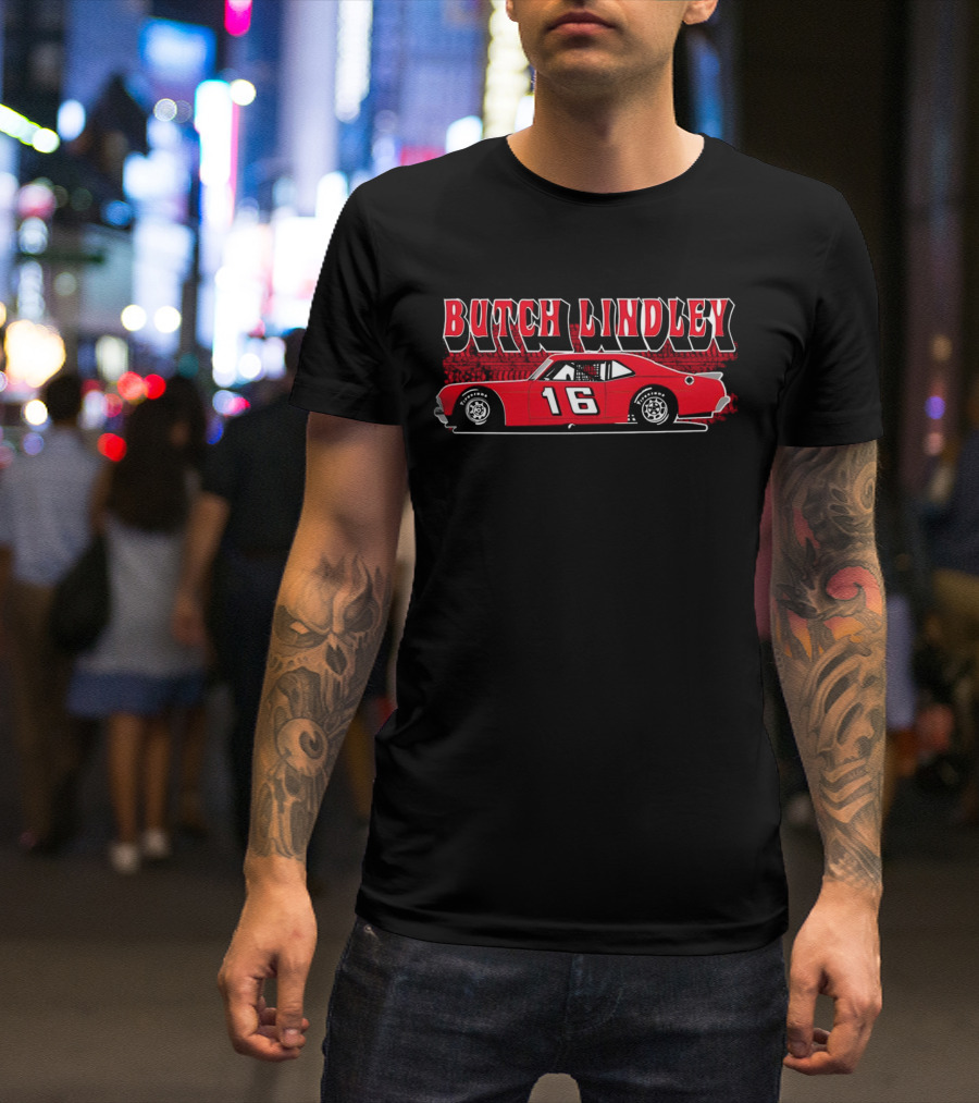 Butch Lindley 16 Red Car Racing T-Shirt