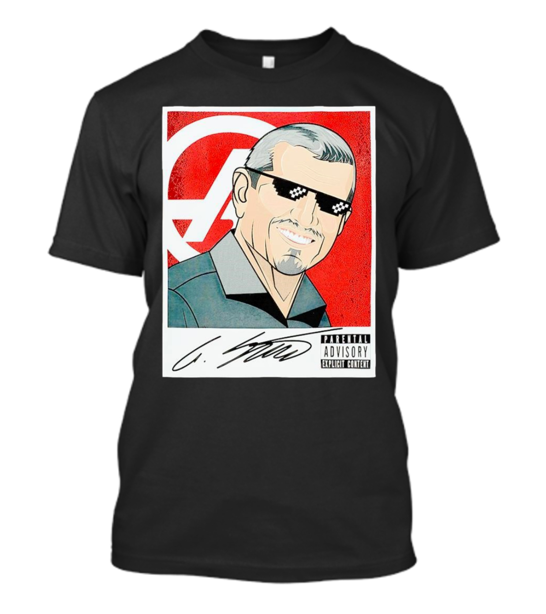Guenther Steiner Parental Advisory Explicit Content Signature F1 Racing Image T-Shirt