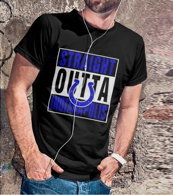 Straight Outta Indianapolis Colts Horseshoe T-Shirt
