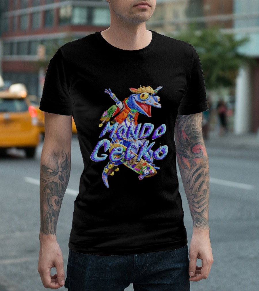 Teenage Mutant Mayhem Mondo Gecko Colorful Skater Adventure T-Shirt