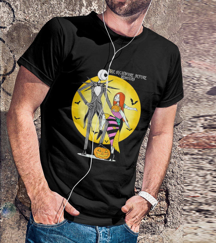 The Nightmare Before Rumours Jack Sally Halloween Bats Pumpkin T-Shirt