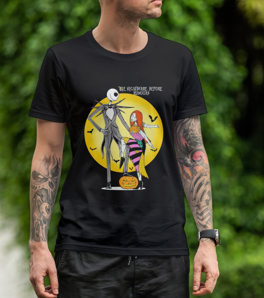 The Nightmare Before Rumours Jack Sally Halloween Bats Pumpkin T-Shirt