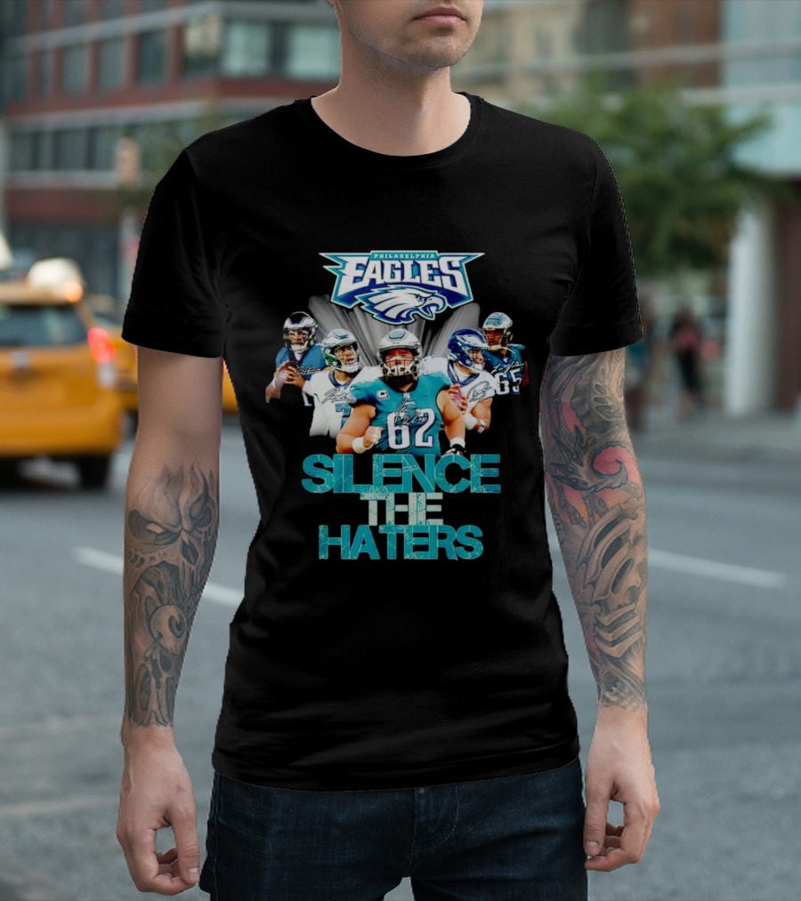 Philadelphia Eagles Silence The Haters Philadelphia Eagles Logo Players T-Shirt