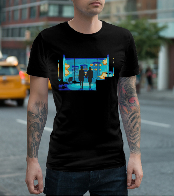 Explosion Fire Cityscape Window T-Shirt