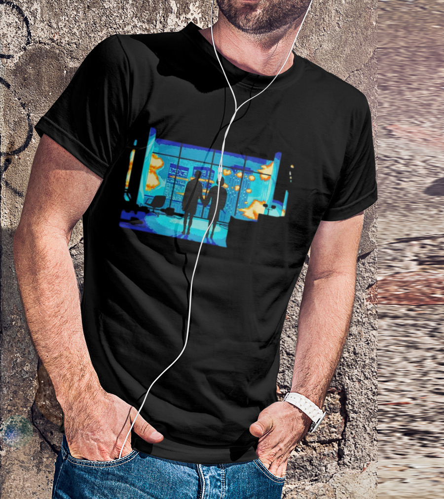 Explosion Fire Cityscape Window T-Shirt