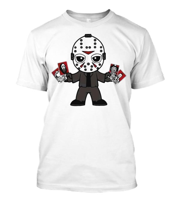Jason Voorhees Tarot Card Halloween Cartoon Character With Mask And Cards T-Shirt
