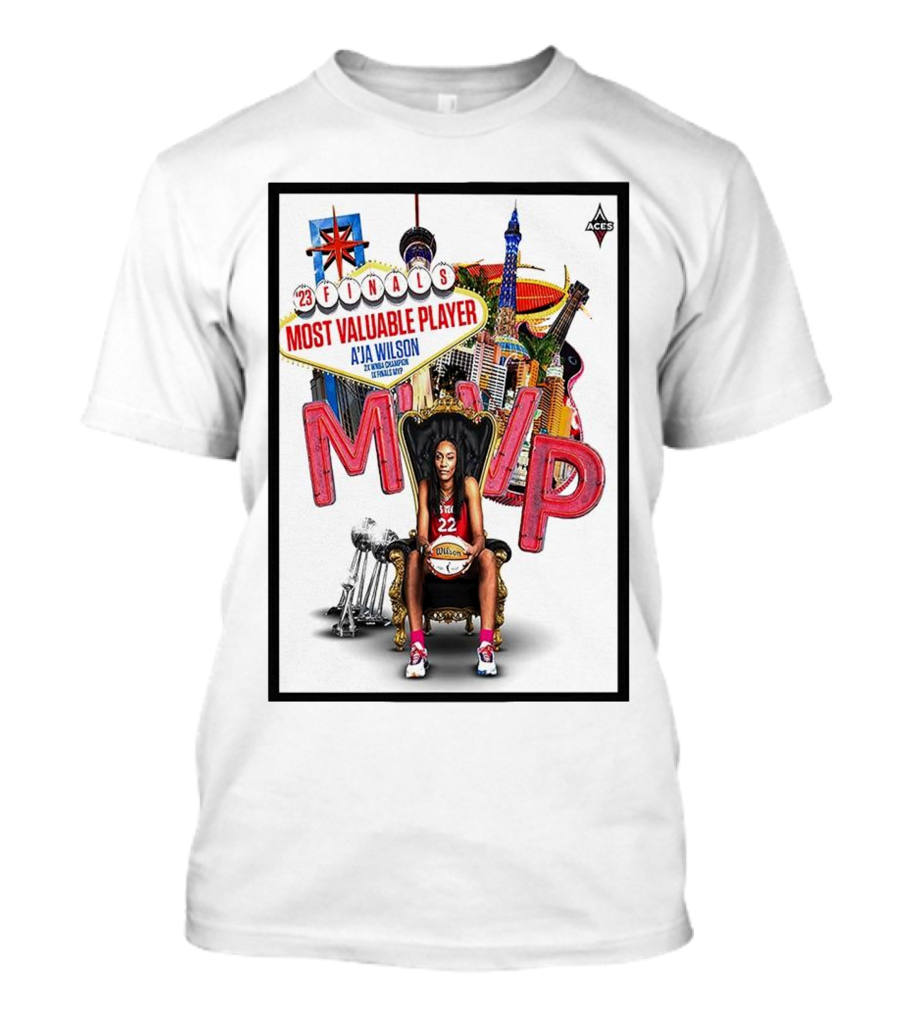 Las Vegas Aces '23 Finals Most Valuable Player A’ja Wilson MVP 22 T-Shirt