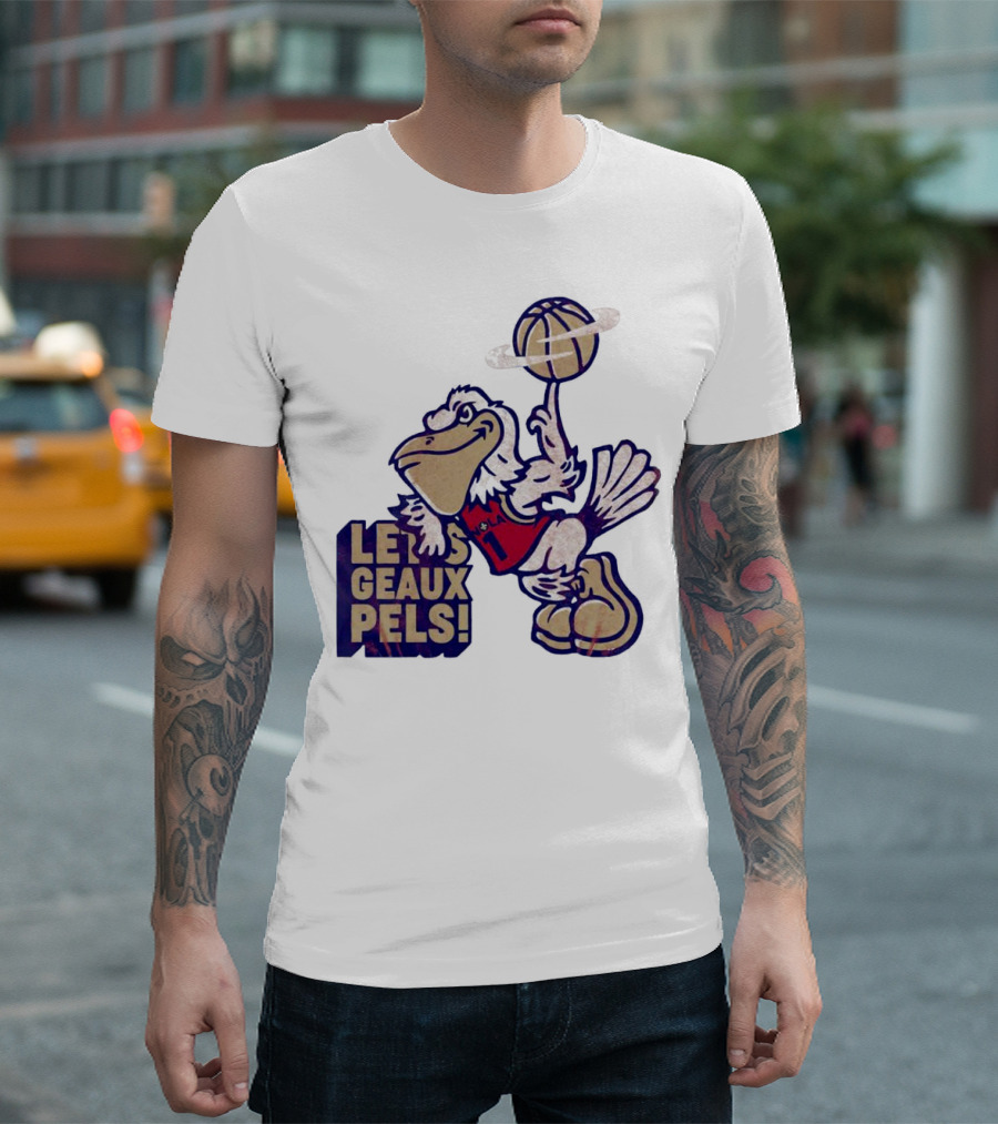 Let’s Geaux Pels Basketball Pelican T-Shirt