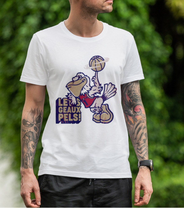 Let’s Geaux Pels Basketball Pelican T-Shirt