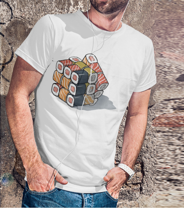 Sushi Cube Puzzle Rubik’s Cube Sushi Rolls T-Shirt