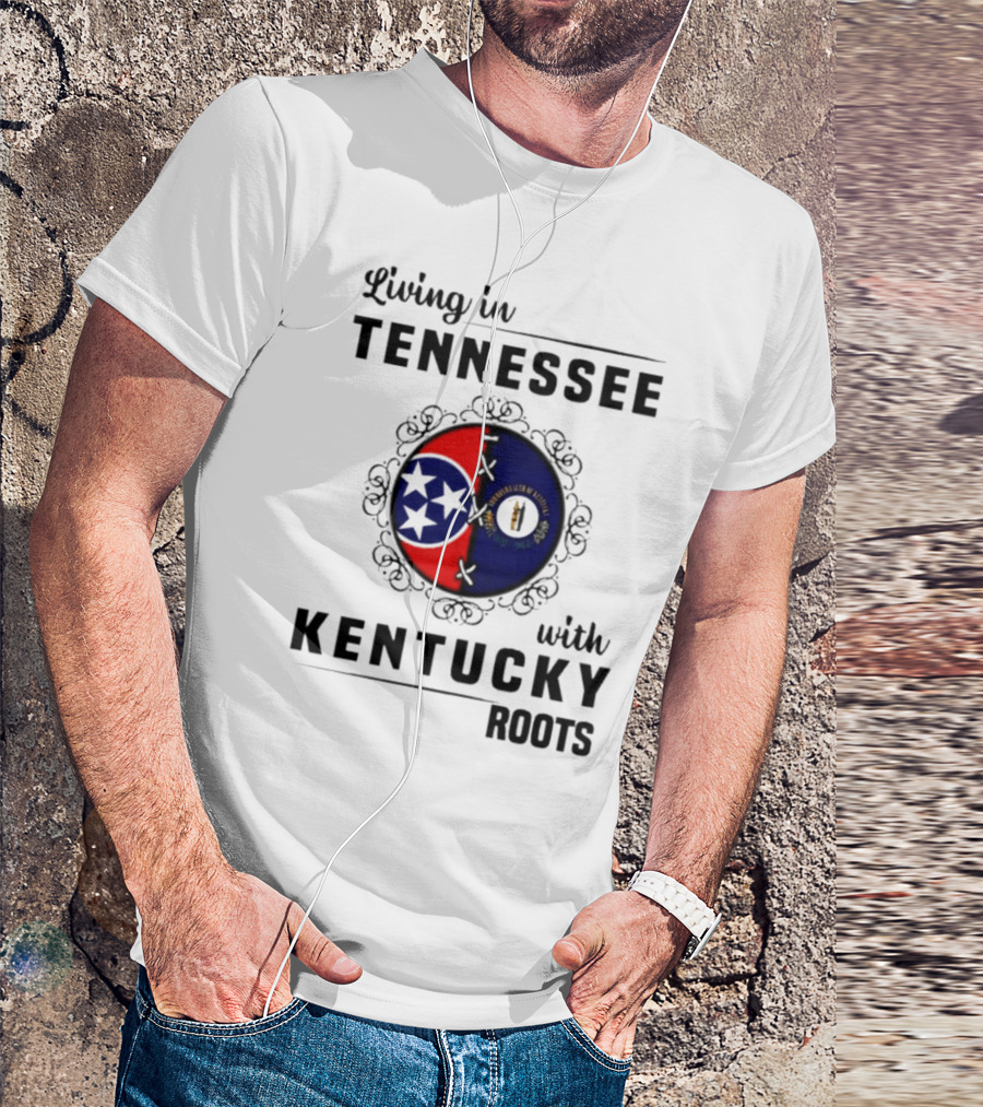 Living In Tennessee With Kentucky Roots United By State Symbols T-Shirt