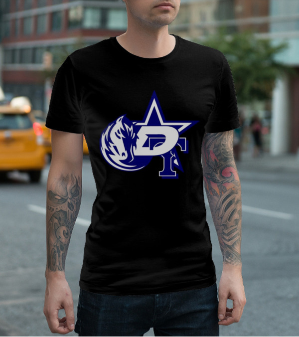 Dallas Cowboys Stars Mavericks Rangers Team Logos 4 Sports Collaboration T-Shirt