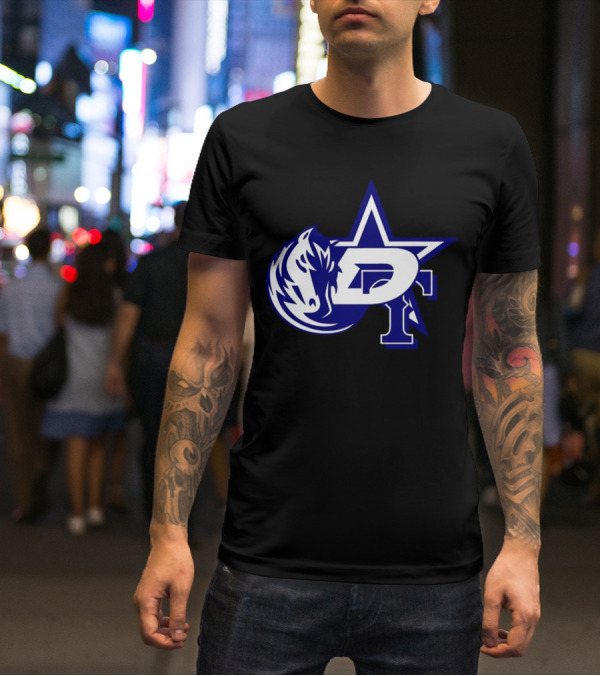 Dallas Cowboys Stars Mavericks Rangers Team Logos 4 Sports Collaboration T-Shirt