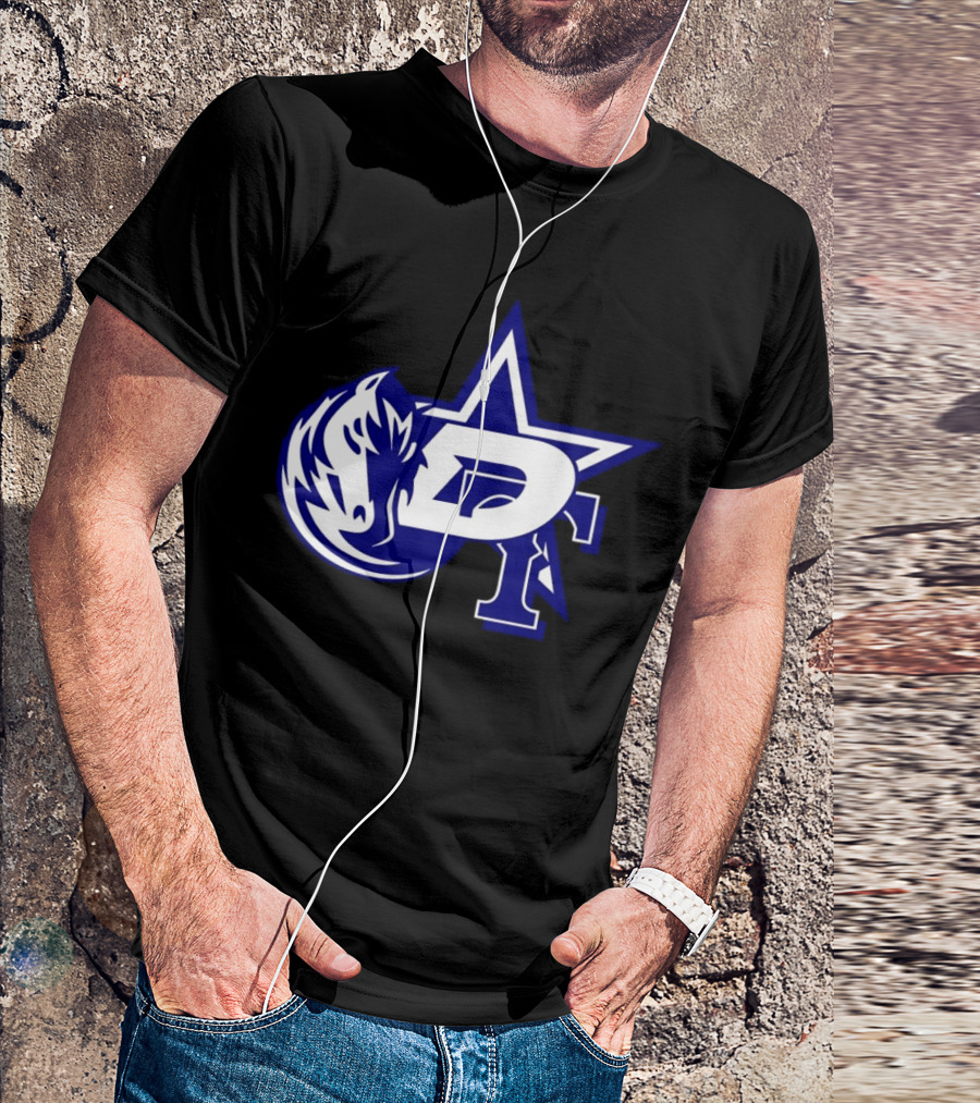 Dallas Cowboys Stars Mavericks Rangers Team Logos 4 Sports Collaboration T-Shirt