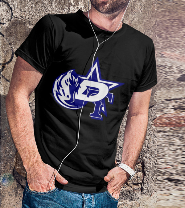 Dallas Cowboys Stars Mavericks Rangers Team Logos 4 Sports Collaboration T-Shirt