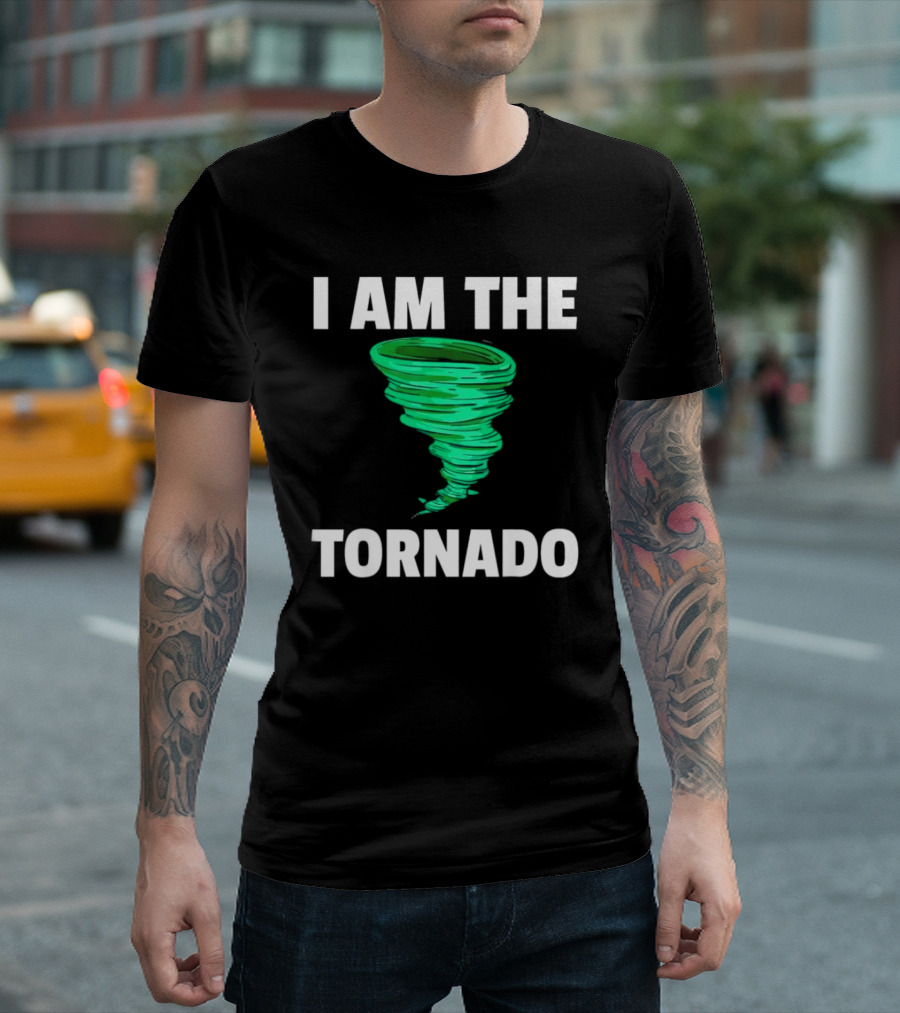 I AM THE TORNADO Green Spiral T-Shirt