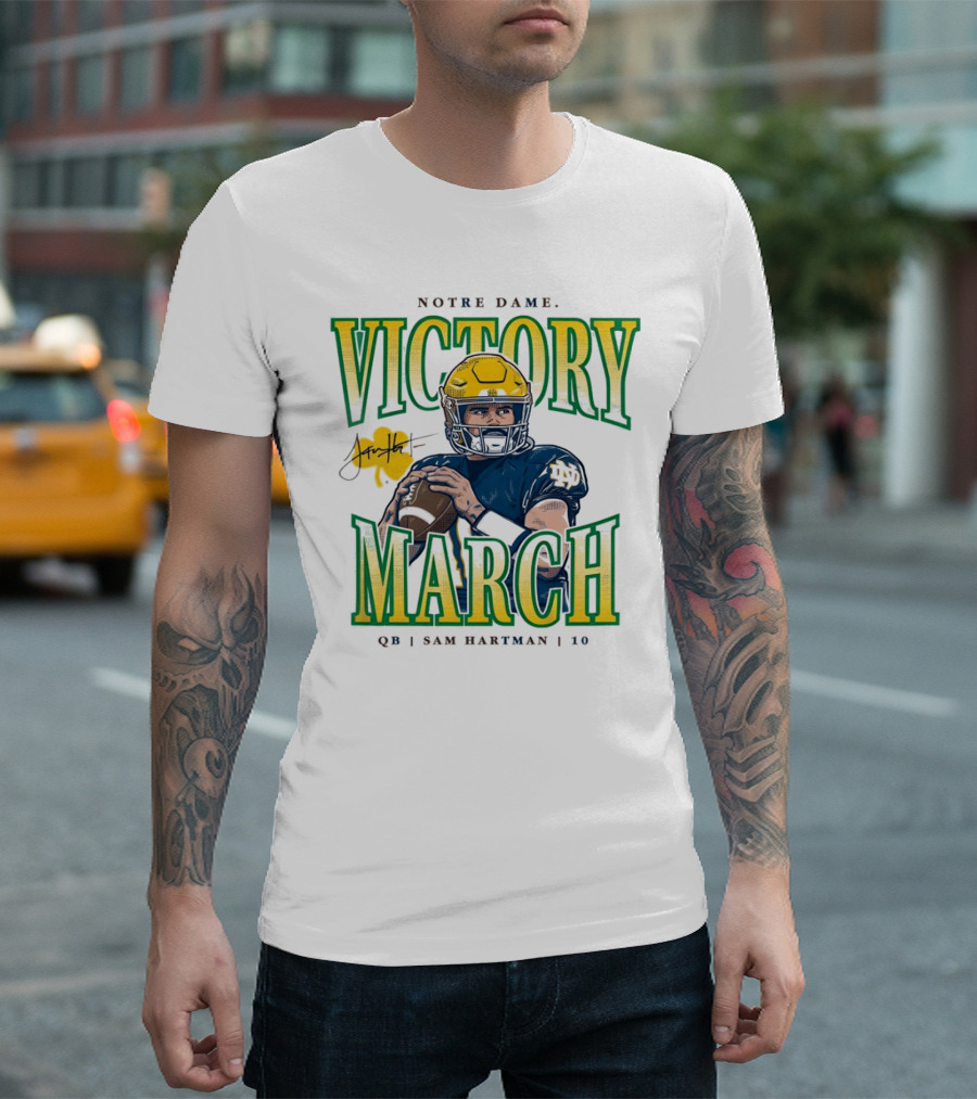 Notre Dame Victory March Sam Hartman QB 10 T-Shirt