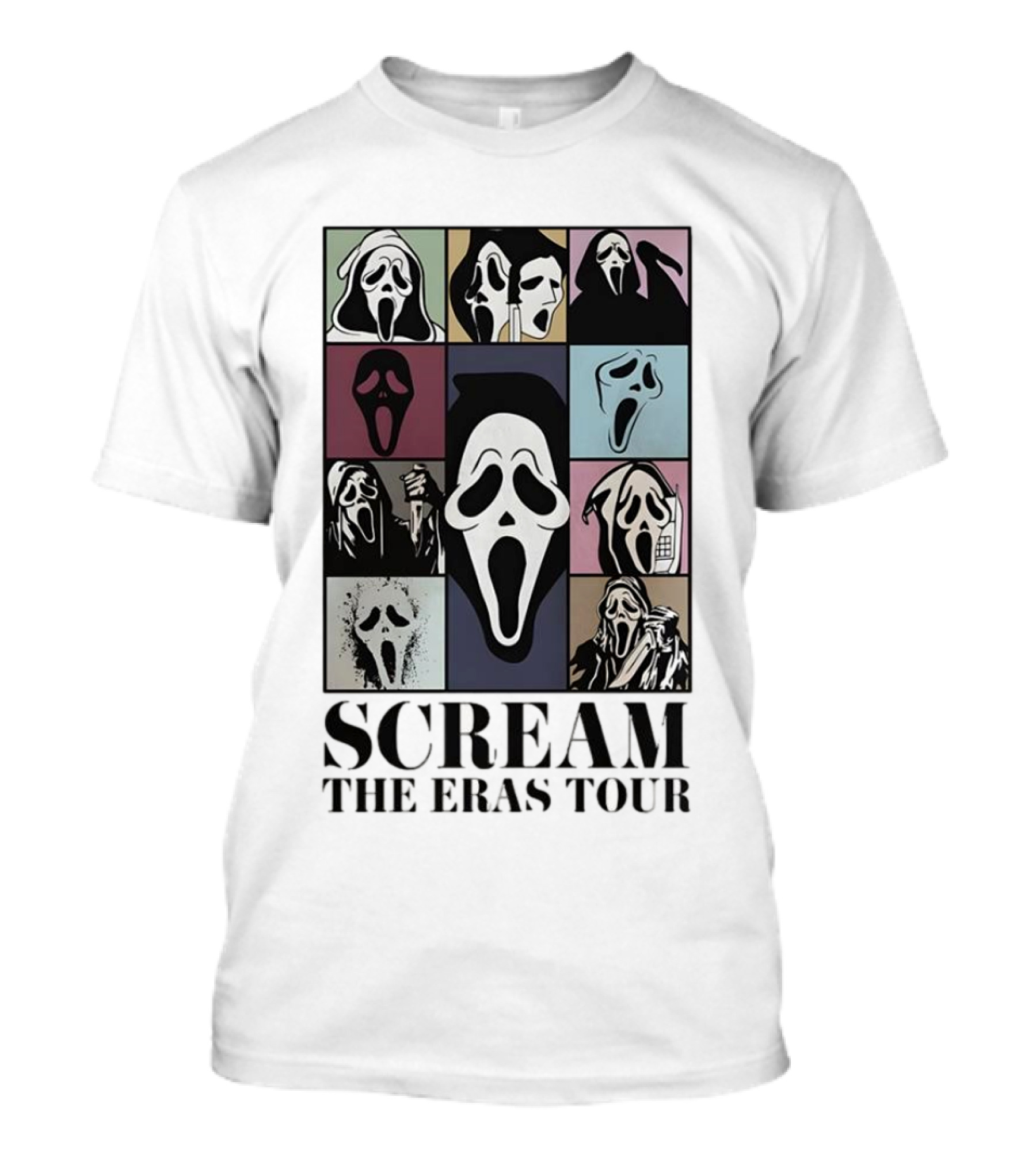Scream Ghost Face The Eras Tour Halloween Multicolor Pop T-Shirt