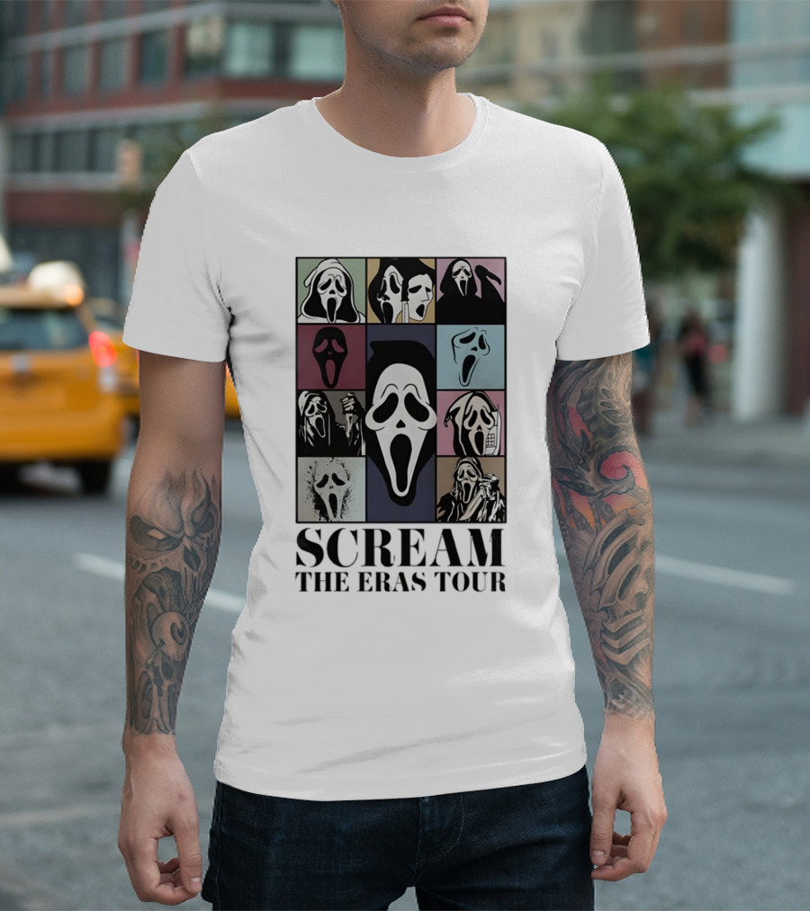 Scream Ghost Face The Eras Tour Halloween Multicolor Pop T-Shirt
