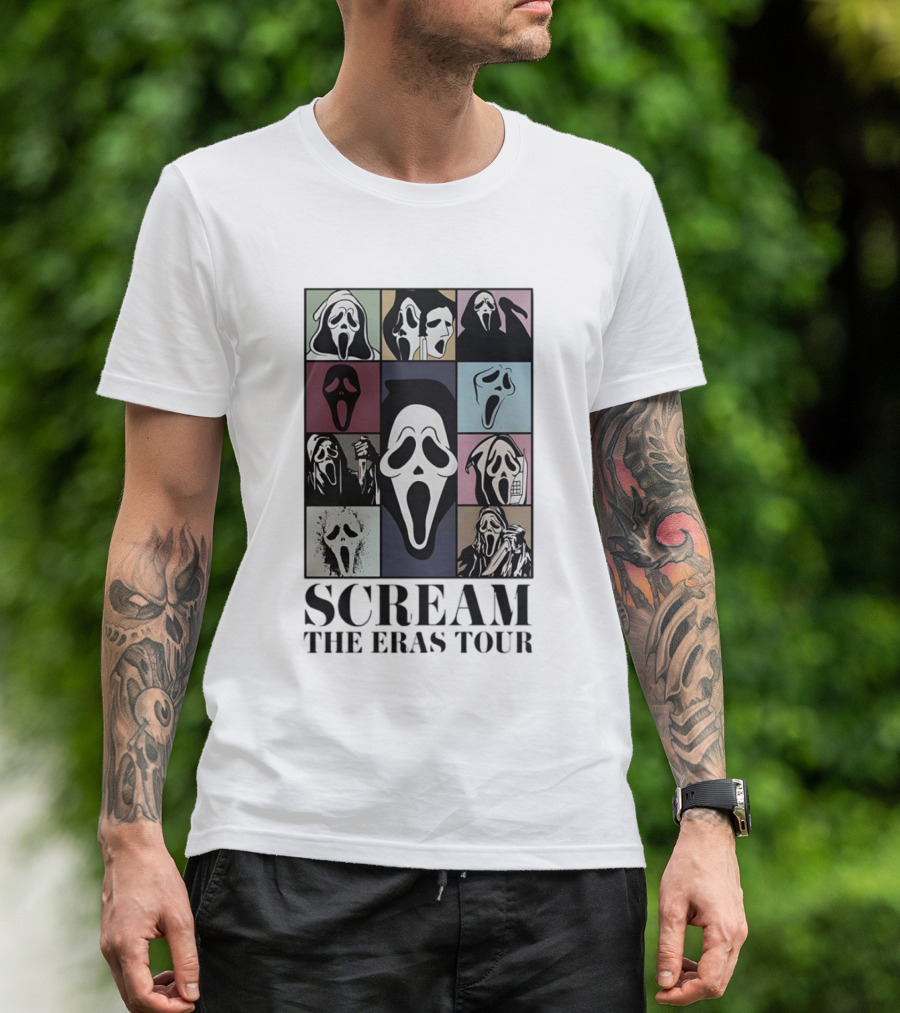 Scream Ghost Face The Eras Tour Halloween Multicolor Pop T-Shirt