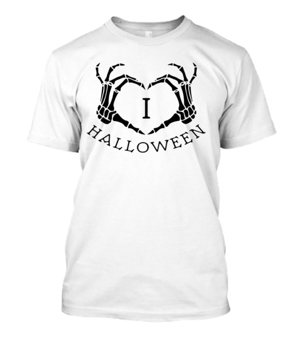 Skeleton Heart I Love Halloween T-Shirt