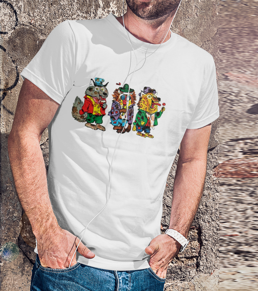 Wolfgang Wolf Barry Baboon Harry Hyena Cartoon Characters T-Shirt