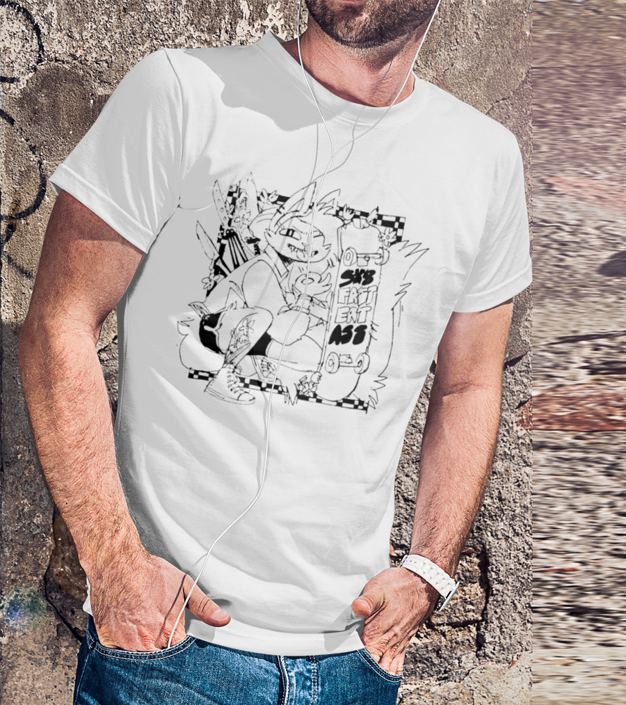 Cat Sk8 Fast Eat Ass Skateboard Style Adventure T-Shirt