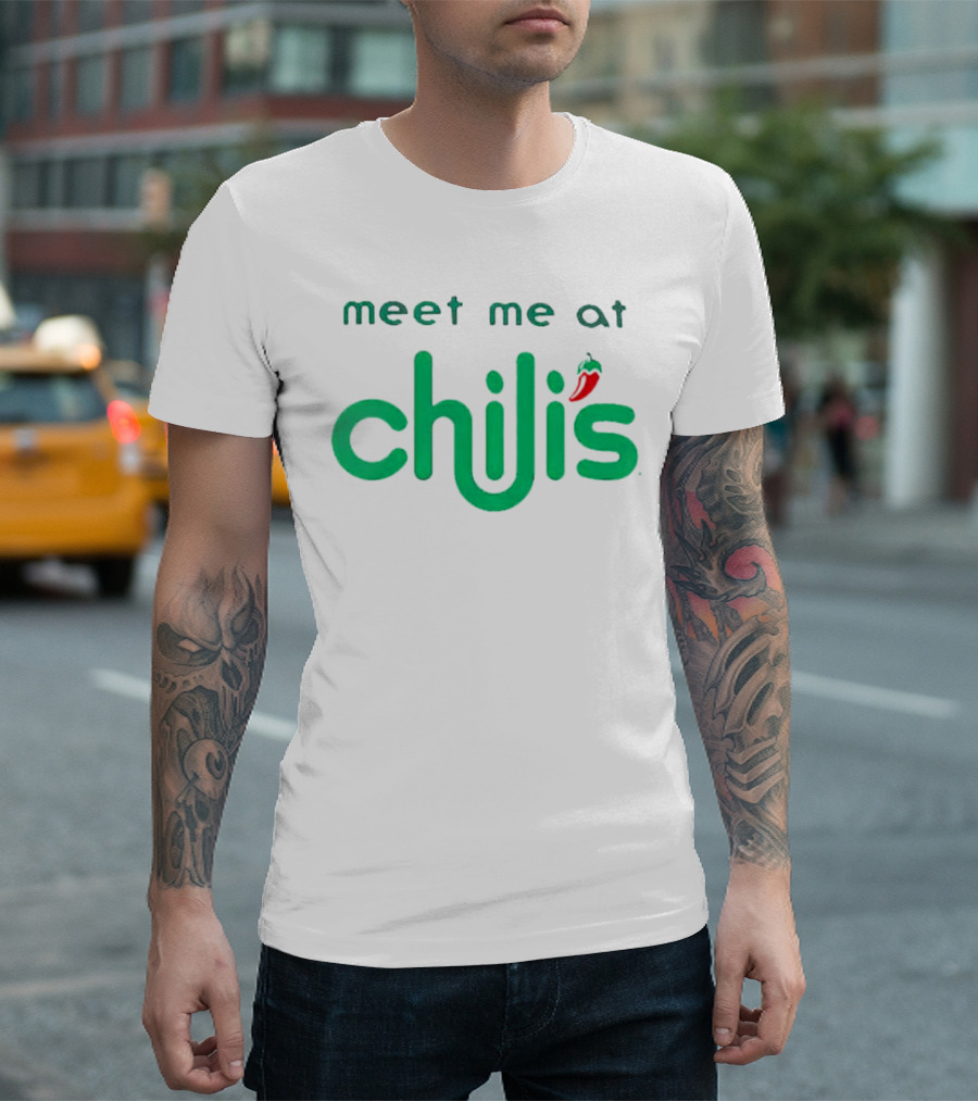 Meet Me At Chili’s Neon Logo With Chili Pepper T-Shirt