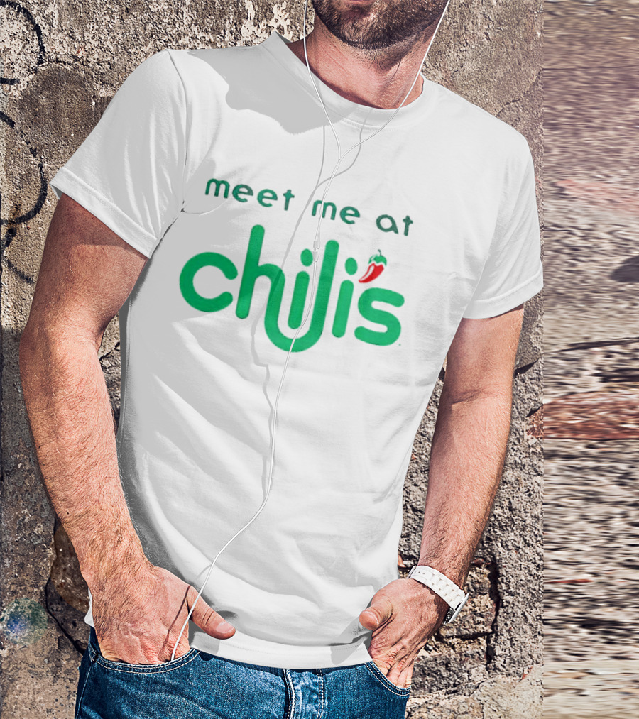 Meet Me At Chili’s Neon Logo With Chili Pepper T-Shirt