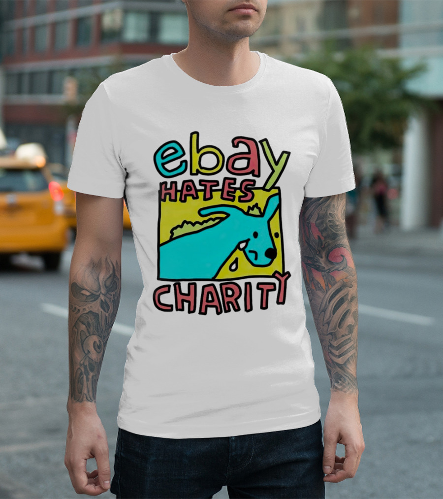 Ebay Hates Charity Whimsical Blue Goat T-Shirt