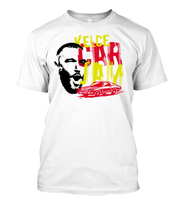 Kelce Car Jam Bold Yellow Red Face Car T-Shirt