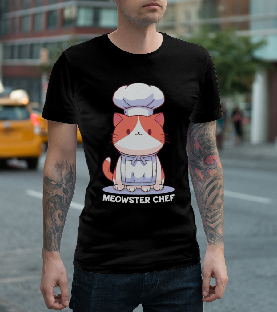Meowster Chef Adorable Cat Cooking T-Shirt