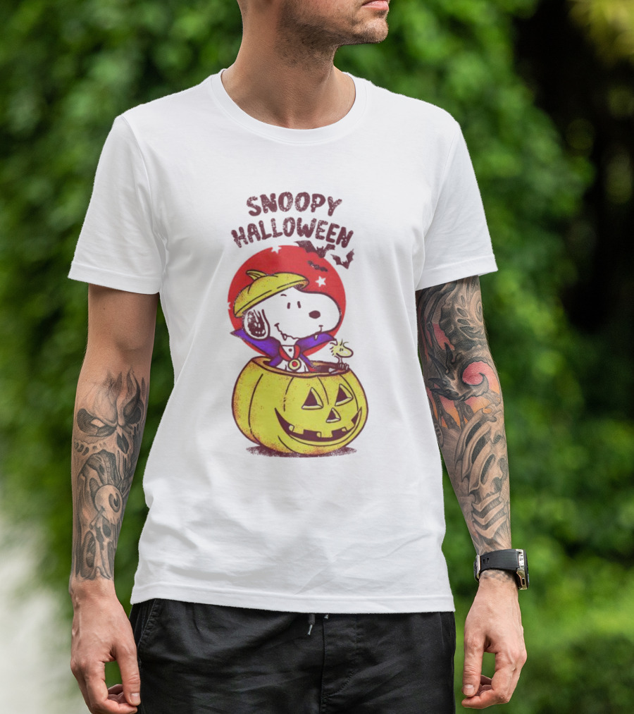 Snoopy Halloween Woodstock Peanuts Pumpkin T-Shirt