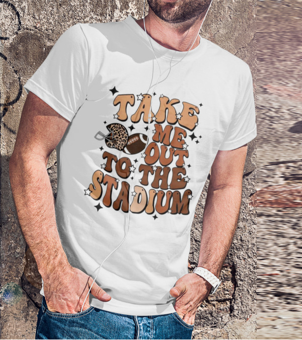 Take Me Out To The Stadium Leopard Helmet Football T-Shirt