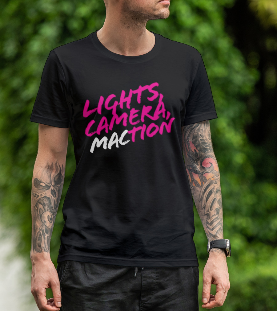Lights Camera Maction Bold Neon Pink T-Shirt