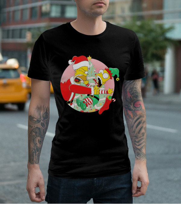 You Are Not Santa's Helper Animated Christmas Family Fight T-Shirt