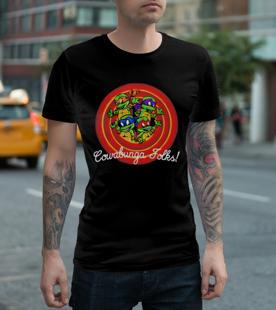 Teenage Mutant Ninja Turtles Cowabunga Folks Raphael Michelangelo Donatello Leonardo T-Shirt