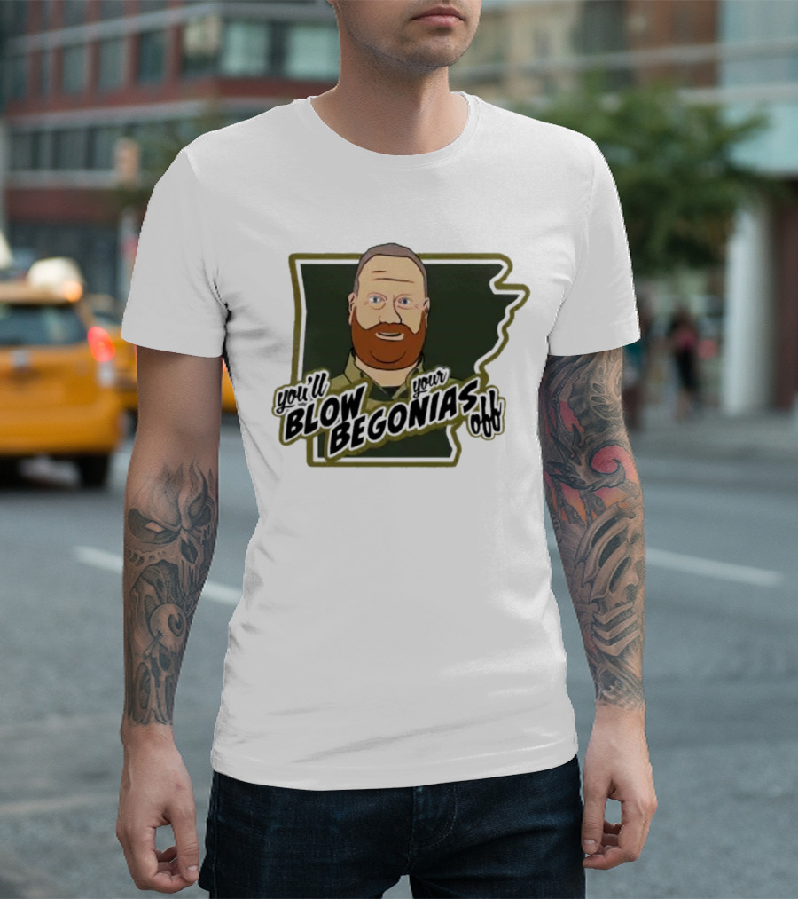 Chief Bradley Taylor You'll Blow Your Begonias Off Hazen Police T-Shirt