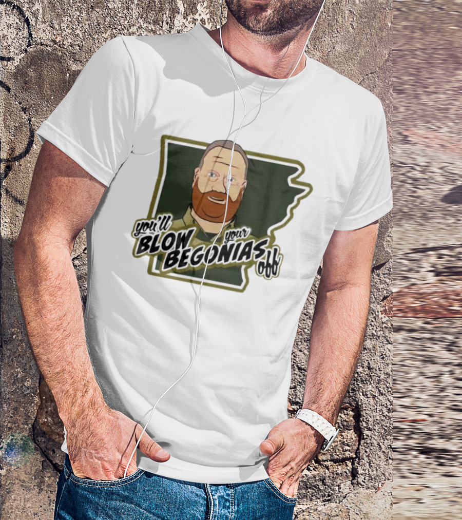 Chief Bradley Taylor You'll Blow Your Begonias Off Hazen Police T-Shirt