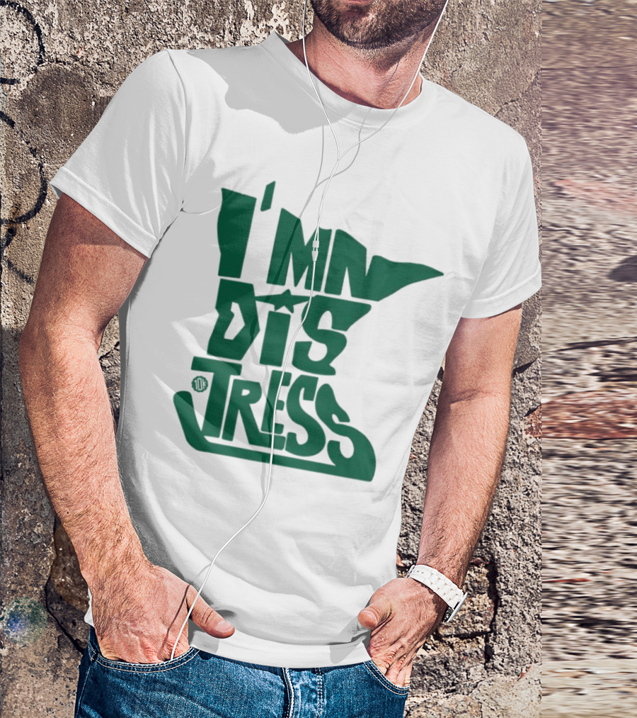 I MN Dis Tress Minnesota Silhouette And Hockey Stick T-Shirt