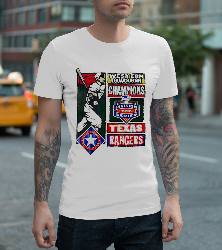 Western Division Champions Texas Rangers 1996 Division Series T-Shirt
