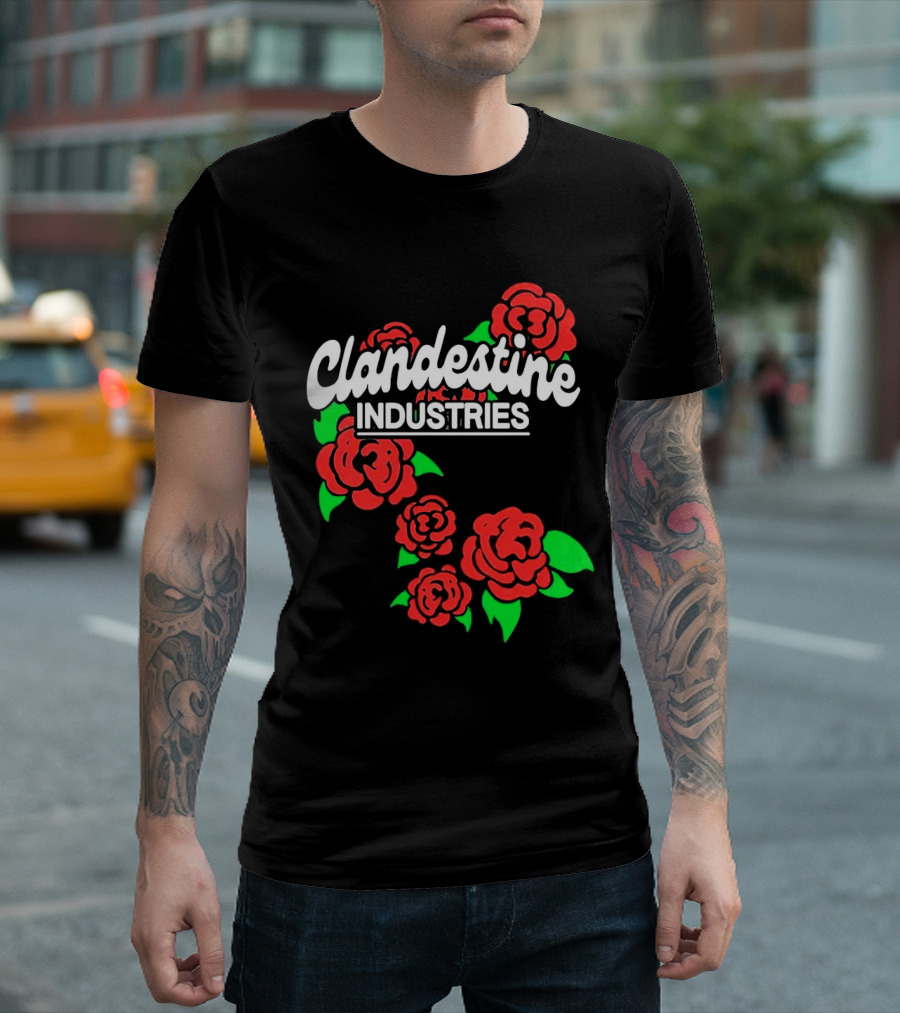 Clandestine Industries Intricate Brand Of Roses T-Shirt