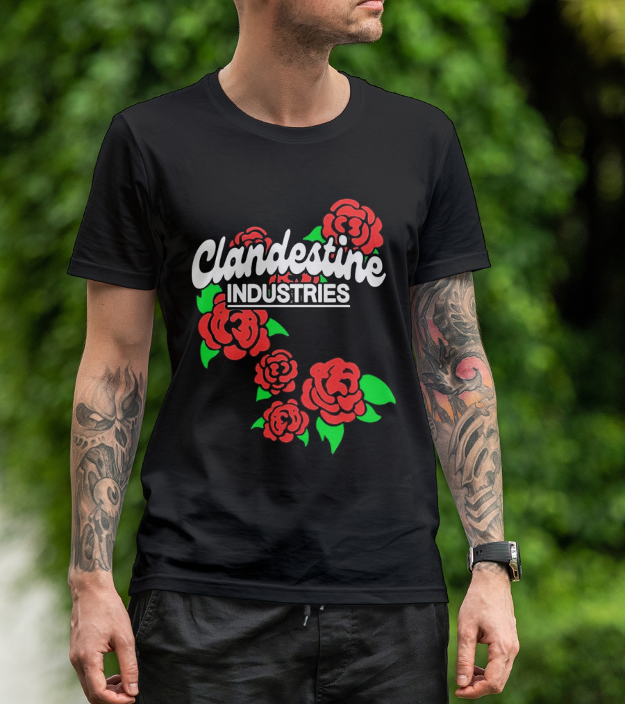 Clandestine Industries Intricate Brand Of Roses T-Shirt
