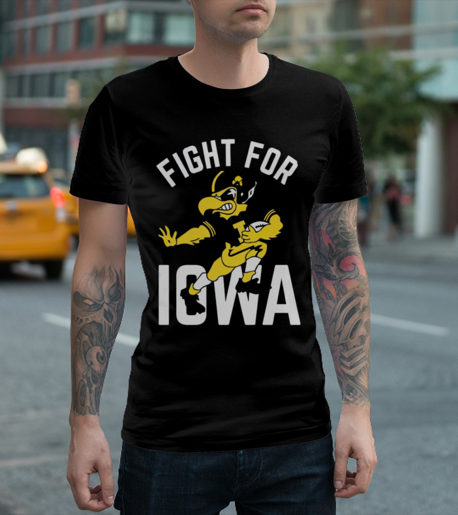 Iowa Hawkeyes Fight for Iowa Mascot Football T-Shirt