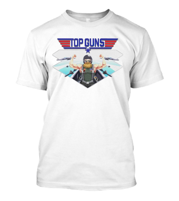Papaswolio Top Guns Aviator Flex With Jet Background T-Shirt