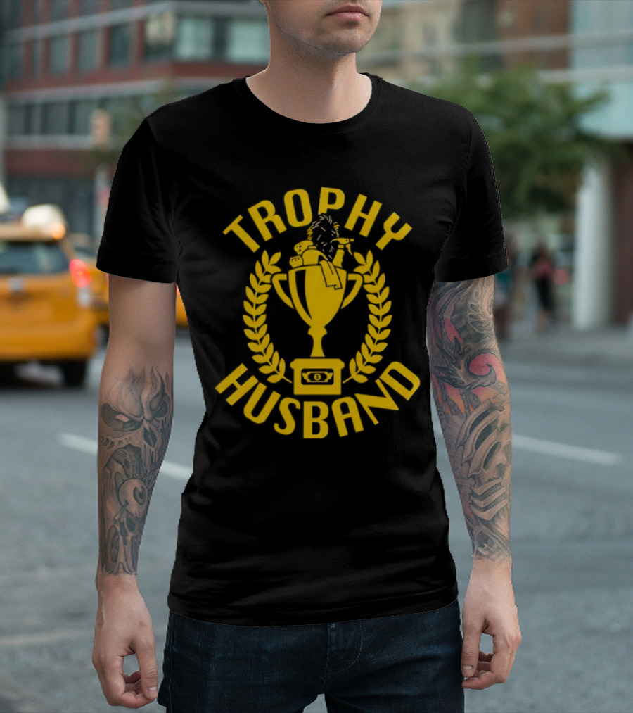 Trophy Husband Laurel Cup With Hat And Beer T-Shirt